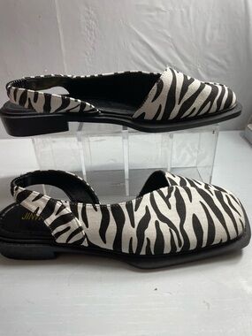 Jinwuyipin Zebra Print Slingback Flats - Women 7.5